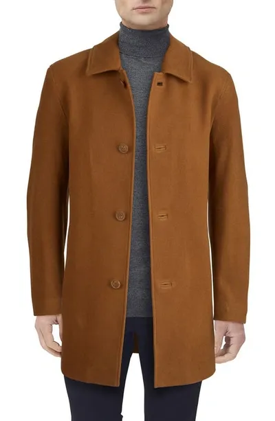 Cole Haan Italian Wool Blend Overcoat In Camel