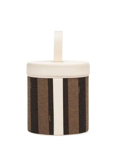 Fendi Pequin Cylindrical Box In Brown