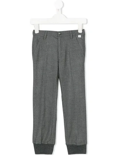 Il Gufo Kids' Tailored Style Elasticated Cuff Trousers In Grey