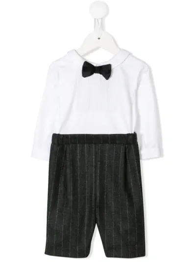 La Stupenderia Babies' Bow-tie Shorts Suit In White