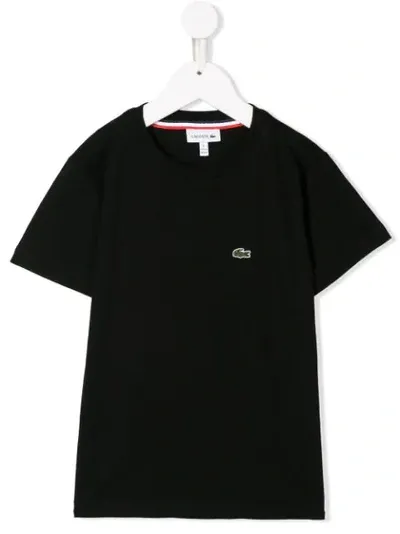 Lacoste Teen Embroidered Logo T-shirt In Black