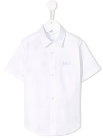 Hugo Boss Kids' Boss White Logo Classic Shirt