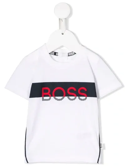 Hugo Boss Babies' Logo Print T-shirt In White