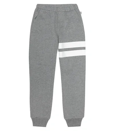 Il Gufo Kids' Cotton Sweatpants W/ Stripes In Grey