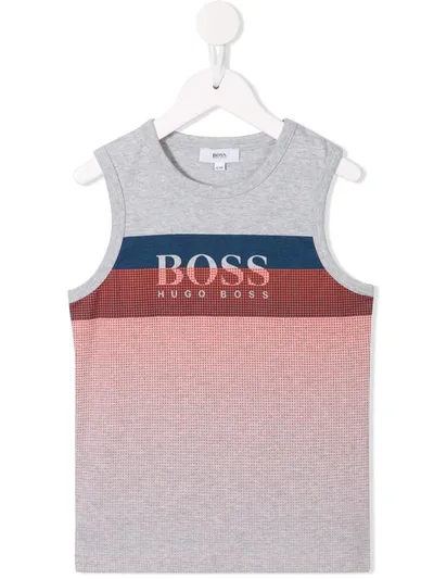 Hugo Boss Kids' Logo Print Vest In Grey