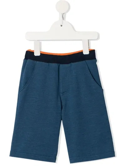 Familiar Kids' Contrasting Waistband Shorts In Blue