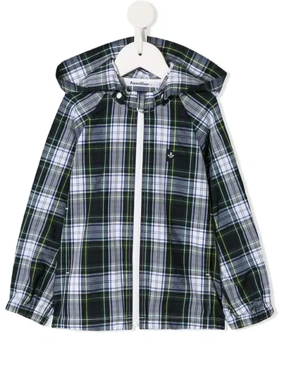 Familiar Kids' Hooded Rain Jacket In Blue