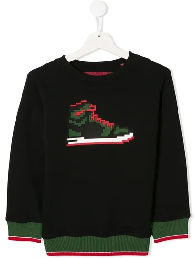 Mostly Heard Rarely Seen 8-bit Kids' Tiny Red Sneak Sweatshirt In Black