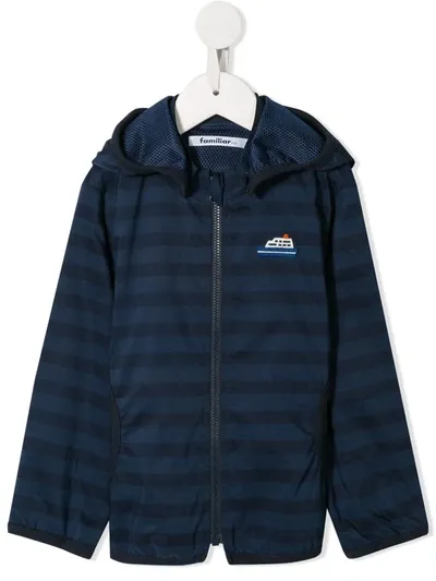 Familiar Kids' Striped Bomber Jacket In Blue