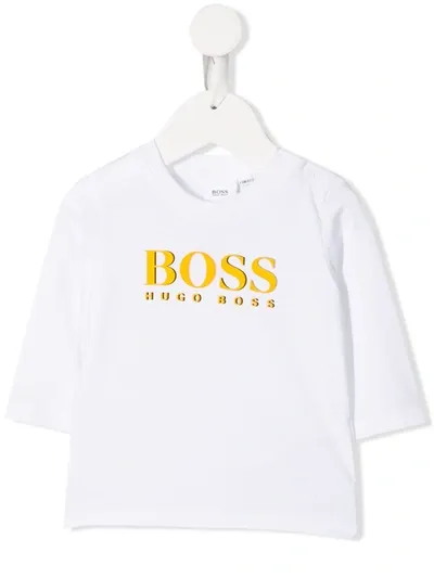 Hugo Boss Babies' Logo Print Top In White