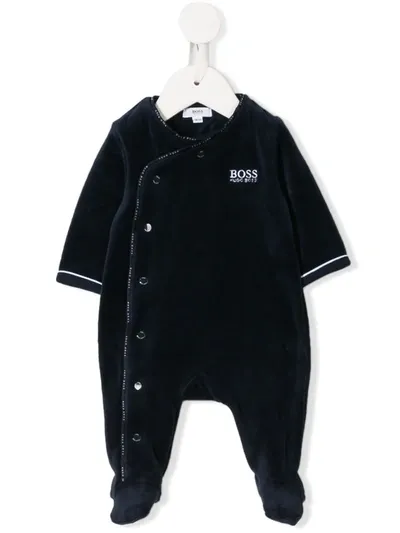 Hugo Boss Embroidered Logo Babygrow In Blue