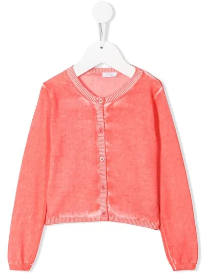 Il Gufo Kids' Faded Finish Cardigan In Pink