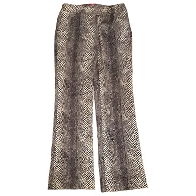 Pre-owned Emanuel Ungaro Wool Straight Pants In White