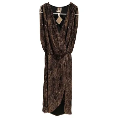 Pre-owned Haute Hippie Silk Mini Dress In Brown