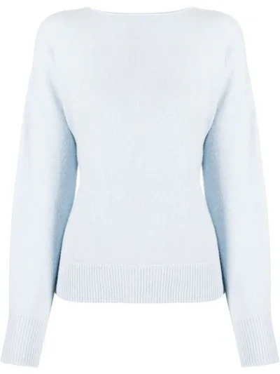 Vince Long-sleeve Fitted Jumper In Blue