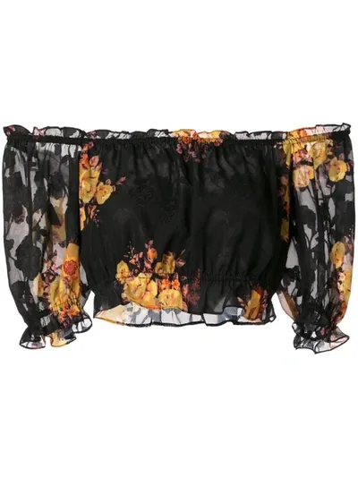 We Are Kindred Off-shoulder Floral Blouse In Black