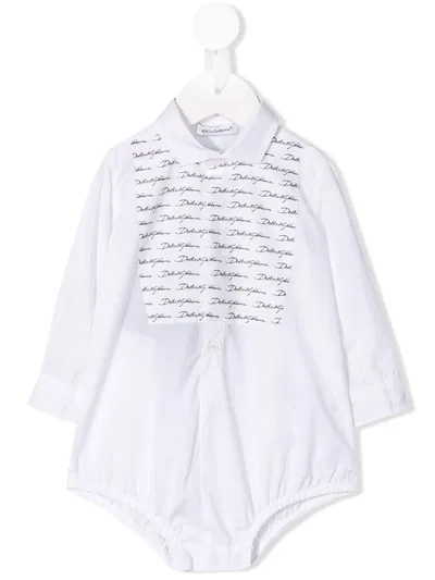 Dolce & Gabbana Babies' Logo Printed Body In White