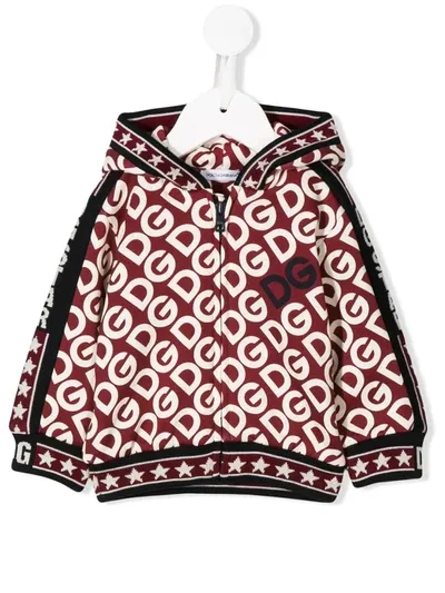 Dolce & Gabbana Babies' Dg Logo-print Hoodie In Red