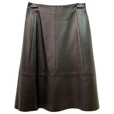 Pre-owned Drome Leather Mid-length Skirt In Black