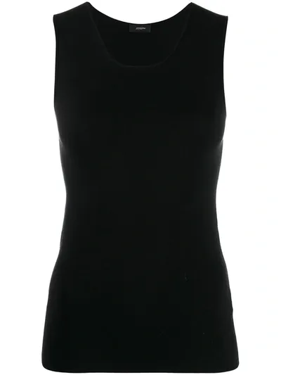 Joseph Scoop-neck Silk-blend Tank Top In Black