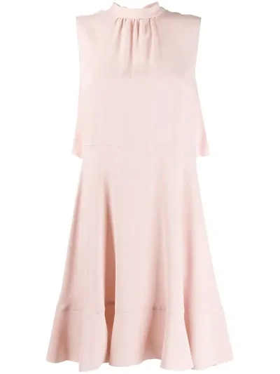 Red Valentino Cape-style Short Dress In Pink