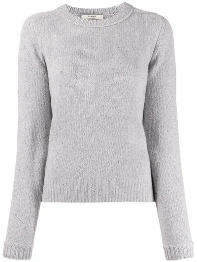 Odeeh Long Sleeve Ribbed Knit Pullover In Grey