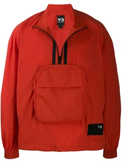 Y-3 Logo Patch Jacket In Orange And Black