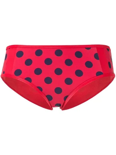 Duskii Cerise Full Brief Bikini Bottoms In Red