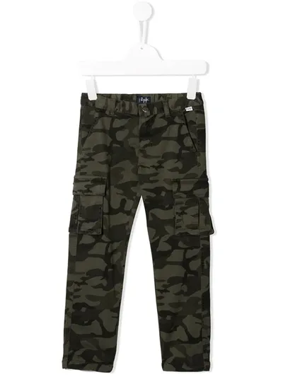 Il Gufo Kids' Stretch-cotton Cargo Pants In Green