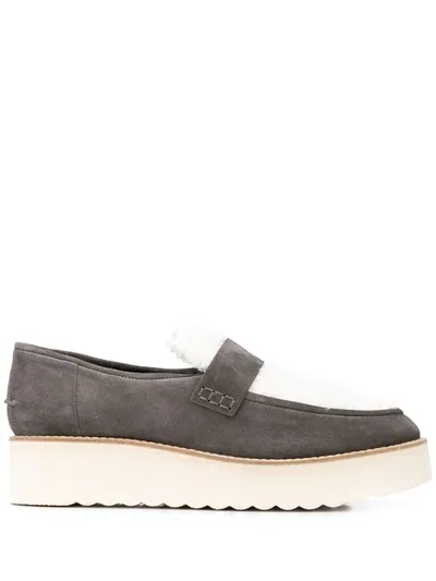 Vince Zola Contrast Loafers In Brown