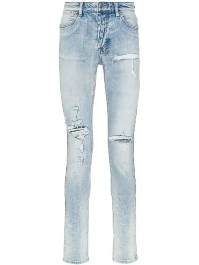 Ksubi Van Wrinkle Punk Skinny Jeans In Blue