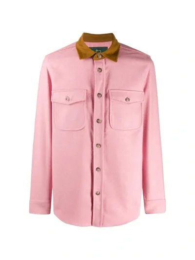 Woolrich Contrasting Collar Shirt In Pink