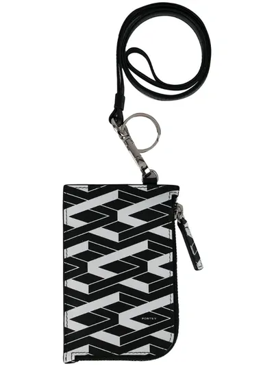 Ports V Two Tone Zipped Coin Wallet In Black