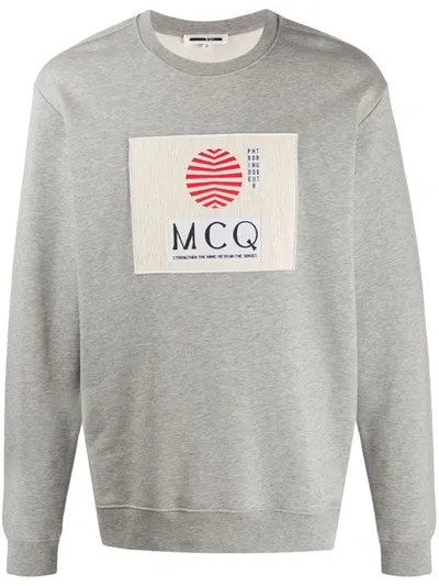 Mcq By Alexander Mcqueen Men's Sun Patch Pullover Sweatshirt In Grey