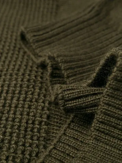 Hugo Boss Waffle Knit Jumper In Green