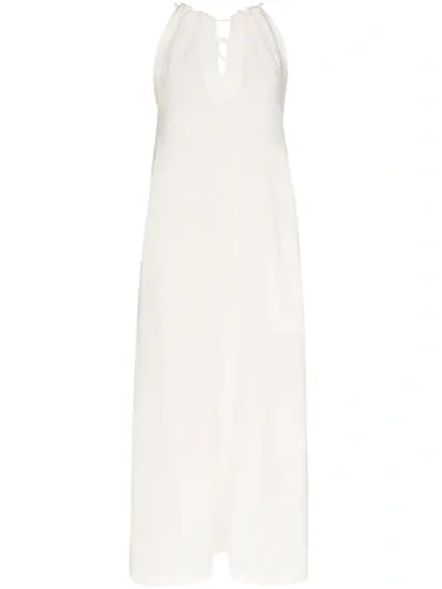 Missing You Already Sleeveless Cotton Maxi Dress In White