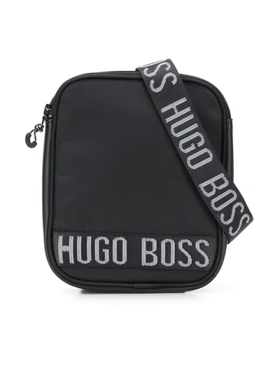 Hugo Boss Kids' Logo Band Crossbody Bag In Black