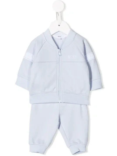 Hugo Boss Babies' Logo Detail Tracksuit Set In Blue