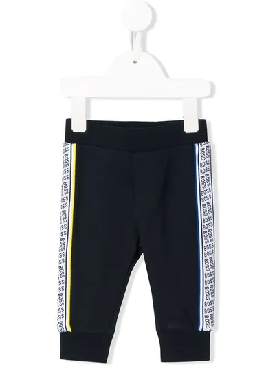 Hugo Boss Babies' Side Logo Track Pants In Blue