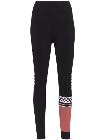 Sweaty Betty Checkered Panel Ski Base-layer Leggings In Black