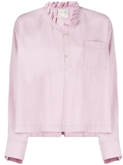 Forte Forte Ruffled Collar Long-sleeved Blouse In Pink