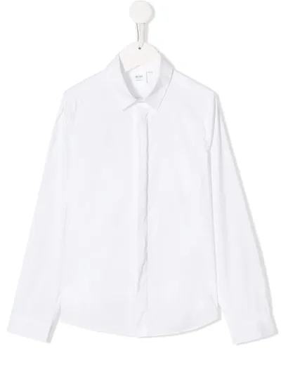 Hugo Boss Kids' Long Sleeve Shirt In White