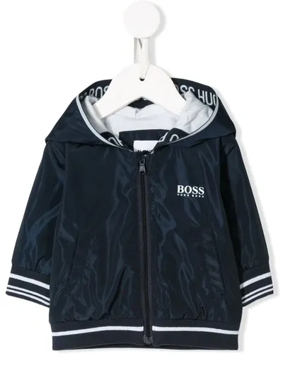 Hugo Boss Babies' Chest Logo Jacket In Blue