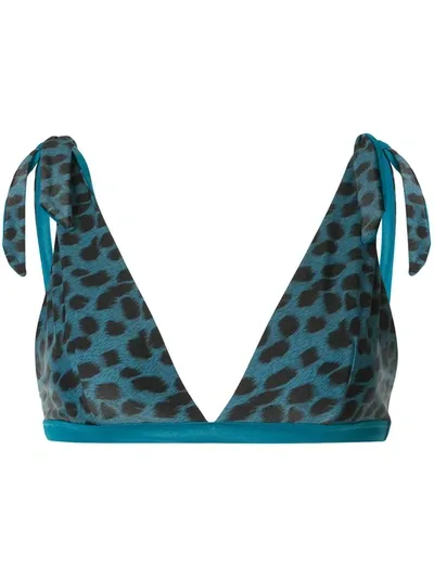 Duskii Océane Reversible Bikini Top In Green