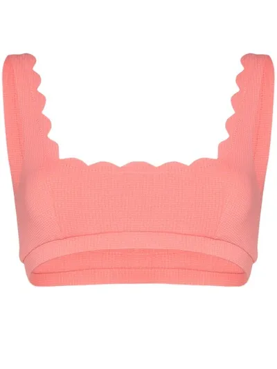 Marysia Palm Springs Scalloped-edge Bikini Top In Pink