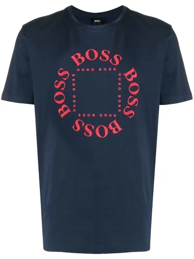 Hugo Boss Logo Print T-shirt In Blue