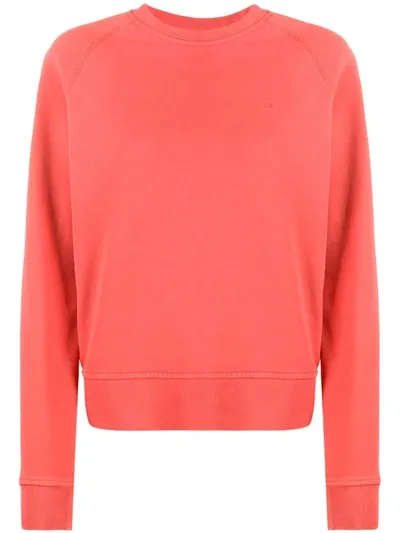 Calvin Klein Embroidered Logo Cotton Sweatshirt In Pink