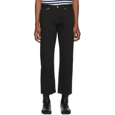 Maison Margiela Black Slim Fit Raw Hem Jeans