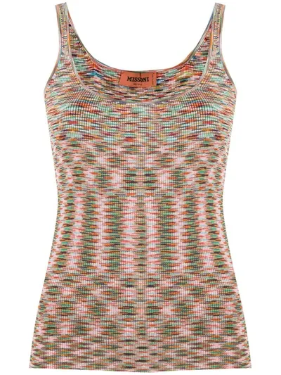 Missoni Abstract Knit Vest Top In Green