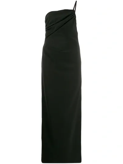 Boutique Moschino Ruched Evening Dress In Black